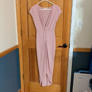 Rolla Coster Pink Striped Midi Dress